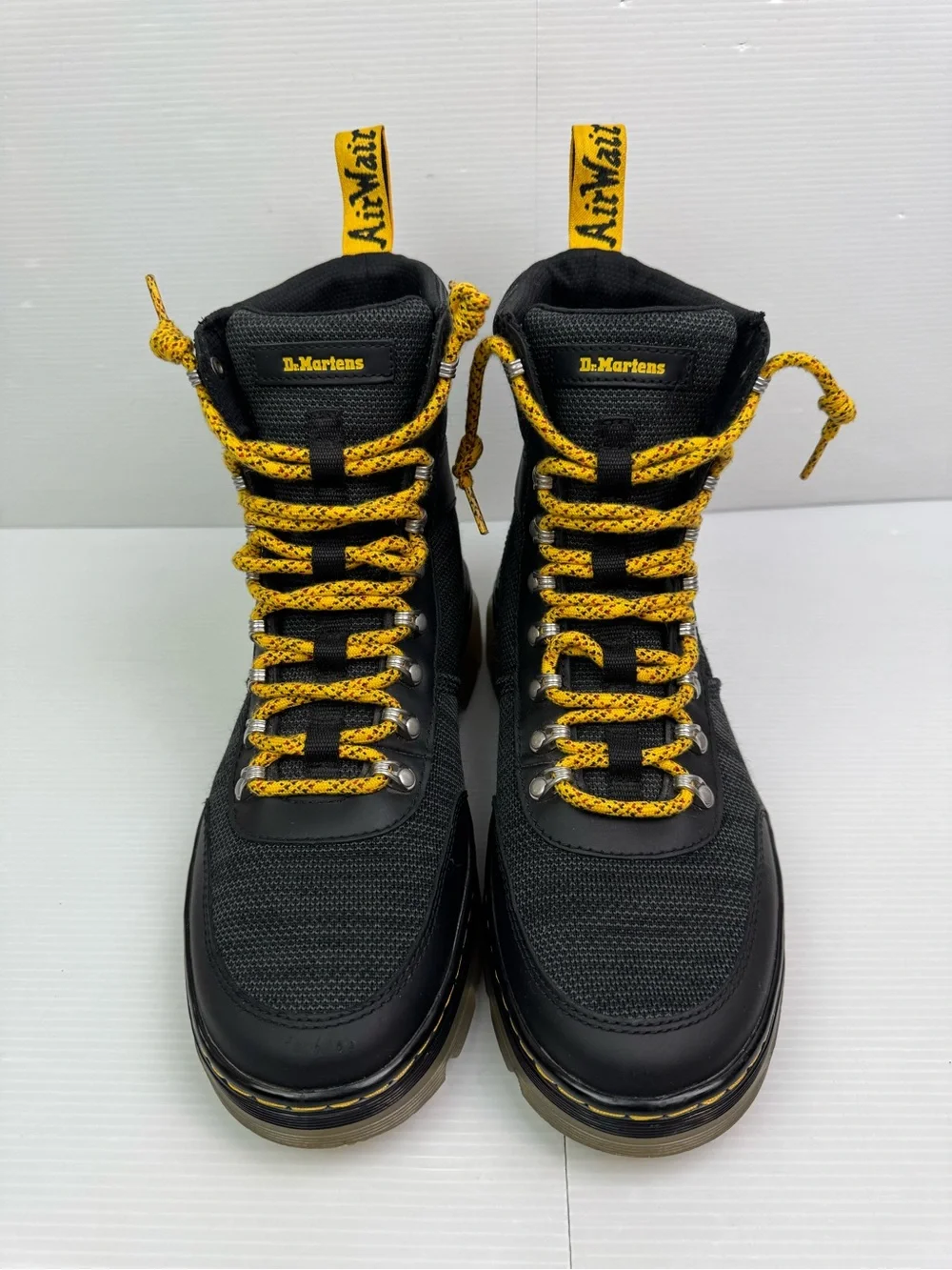 Dr Martens Combs Tech Canvas Boots Unisex US M 10 L 11 Black Combat Chunky Lace